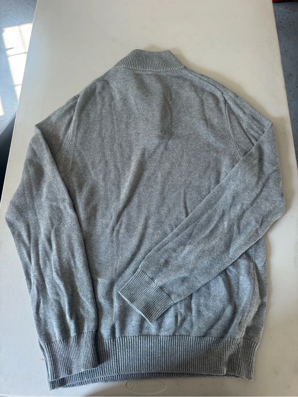 J. Crew Men's Heather Gray Quarter-Zip Sweater